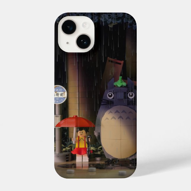 Brick gebaut Totoro iPhone 14 Fall Hülle (Rückseite)