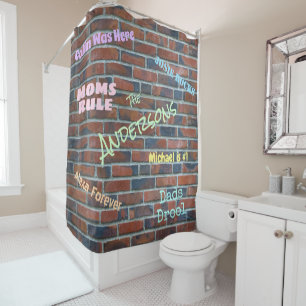 Brick Graffiti Wall Individuelle Name Duschvorhang