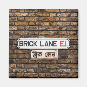 Brick Lane E1 Kühlschrankmagnet Square Magnet