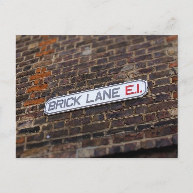 Brick Lane - London - Street Sign - Postcard Postkarte (Vorderseite)