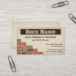 Brick Mason Masonry Business Card Visitenkarte