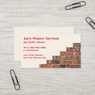 Brick Mason Masonry Business Card Visitenkarte