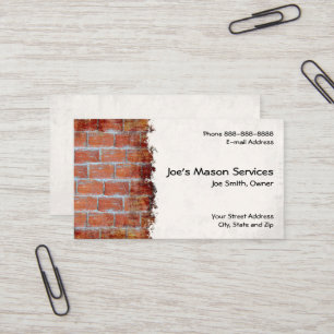 Brick Mason Mauerwerk Construction Business Card Visitenkarte