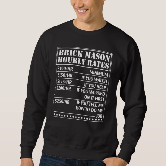Brick Mason stündlich Sätze Bricklayer-Arbeiter Sweatshirt (Vorderseite)