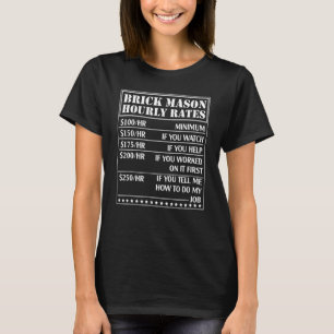 Brick Mason stündlich Sätze Bricklayer-Arbeiter T-Shirt