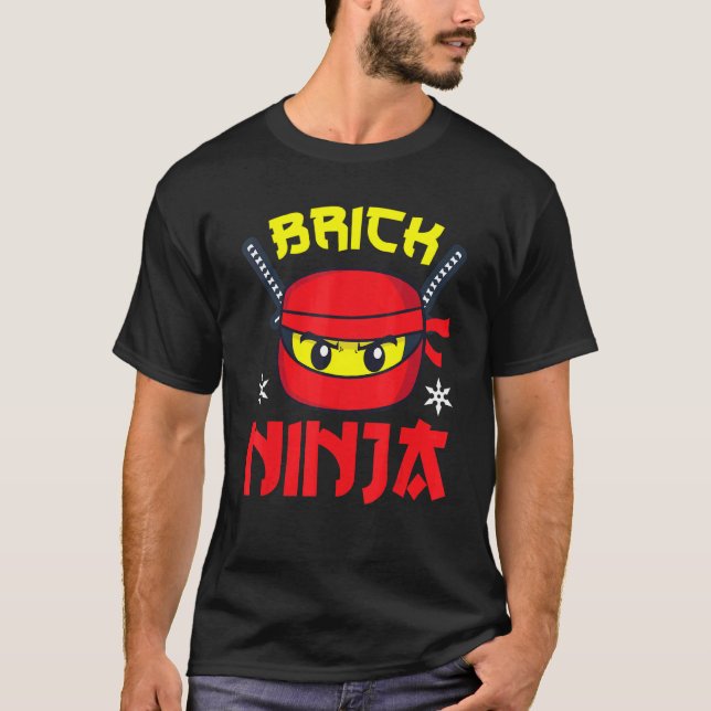 Brick Ninja Master Builder Bricks Gebäude Blocks T-Shirt (Vorderseite)