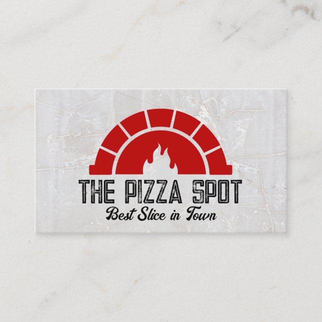 Brick Oven Flame Logo | Pizza Shop Visitenkarte (Vorderseite)