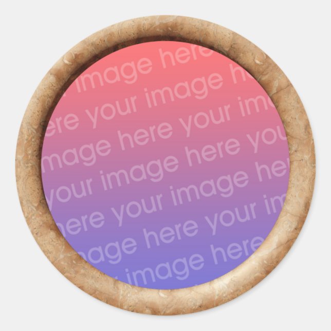 Brick (Rahmen für den 3D-Effekt) Vorlage Runder Aufkleber (Vorderseite)