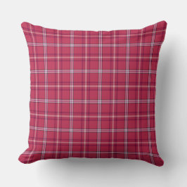 Brick Red and Soft Peach Plaid Kissen