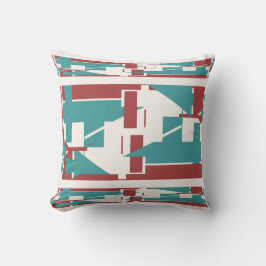 Brick Red Aquamarin Blue Mediterranean 3 Tier Mosa Kissen