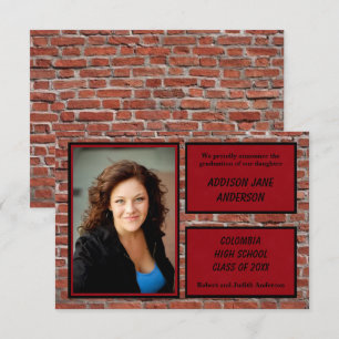 Brick, Red & Black mit Foto-3x5Grad Ankündigung