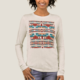 Brick Red Coral Turquoise Südwestlich Art inspirie Tri-Blend Shirt