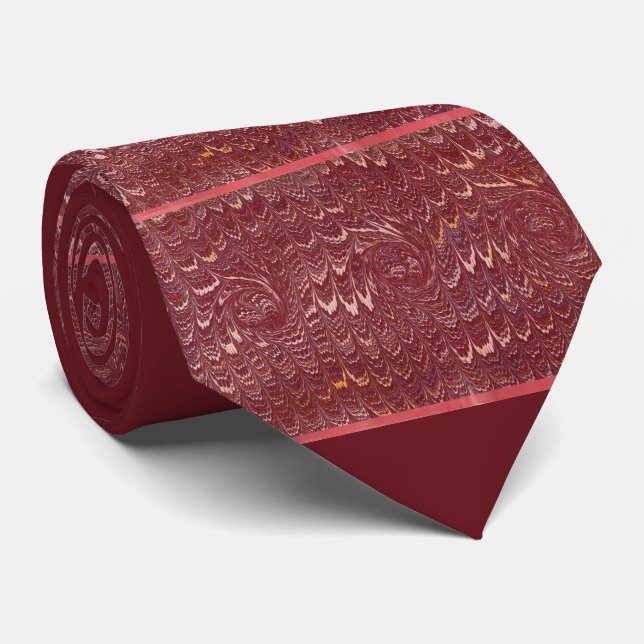 brick red marble print krawatte (Gerollt)