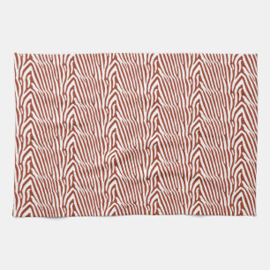 BRICK RED ZEBRA STRIPES GESCHIRRTUCH