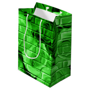 Brick-Rose 05 Green-Medium-Geschenktasche Mittlere Geschenktüte