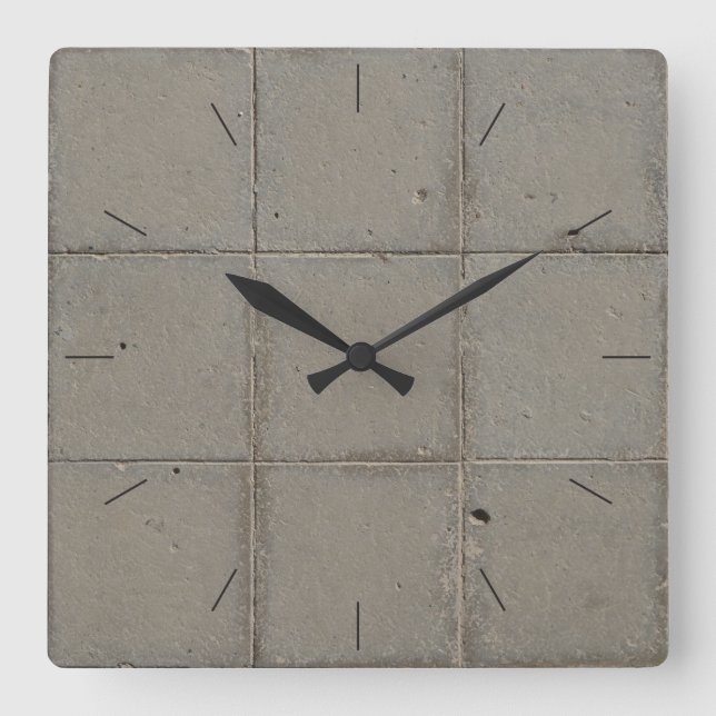 BRICK TILES | Industrieeinrichtung Quadratische Wanduhr (Vorderseite)
