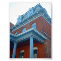 Brick Viktorianisch House mit kolonialem Blue Trim