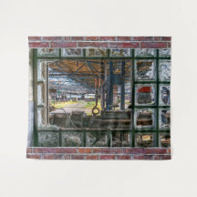 Brick Wall Broken Window Graffiti Wall Art