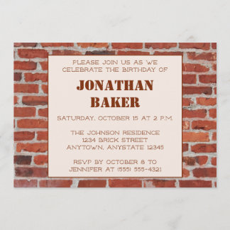 Brick Wall Geburtstagsparty Einladung
