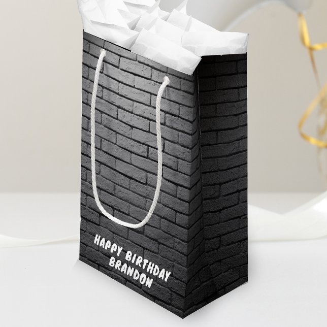 Brick Wall Geburtstagsparty Kleine Geschenktüte (brick wall happy birthday party gift bag)
