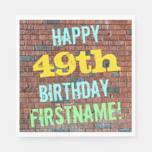 Brick Wall Graffiti 49. Geburtstag + Name Serviette