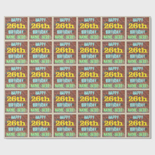 Brick Wall Graffiti Inspiriert 26. Geburtstag + Na Geschenkpapier