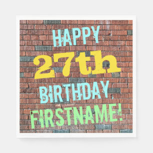 Brick Wall Graffiti Inspiriert 27. Geburtstag + Na Serviette