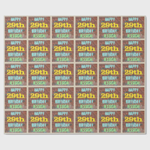 Brick Wall Graffiti Inspiriert 29. Geburtstag + Na Geschenkpapier