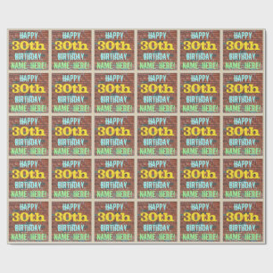 Brick Wall Graffiti Inspiriert 30. Geburtstag + Na Geschenkpapier