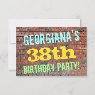Brick Wall Graffiti Inspiriert 38. Geburtstag + Na Einladung