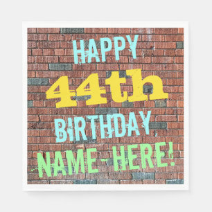 Brick Wall Graffiti Inspiriert 44. Geburtstag + Na Serviette