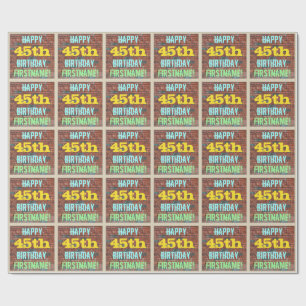 Brick Wall Graffiti Inspiriert 45. Geburtstag + Na Geschenkpapier
