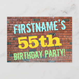 Brick Wall Graffiti Inspiriert 55. Geburtstag + Na Einladung