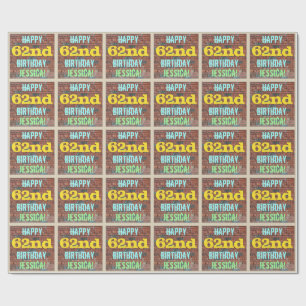 Brick Wall Graffiti Inspiriert 62. Geburtstag + Na Geschenkpapier