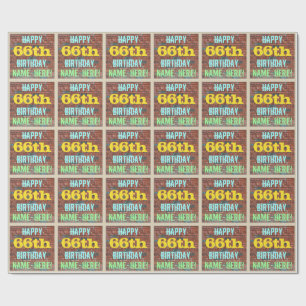 Brick Wall Graffiti Inspiriert 66. Geburtstag + Na Geschenkpapier