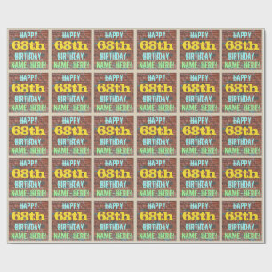 Brick Wall Graffiti Inspiriert 68. Geburtstag + Na Geschenkpapier