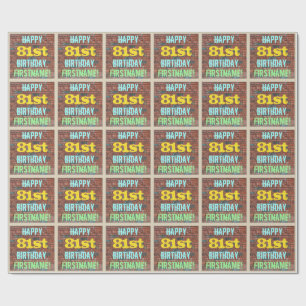Brick Wall Graffiti Inspiriert 81. Geburtstag + Na Geschenkpapier