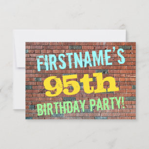 Brick Wall Graffiti Inspiriert 95. Geburtstag + Na Einladung