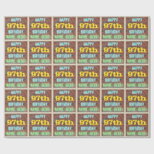 Brick Wall Graffiti Inspiriert 97. Geburtstag + Na Geschenkpapier