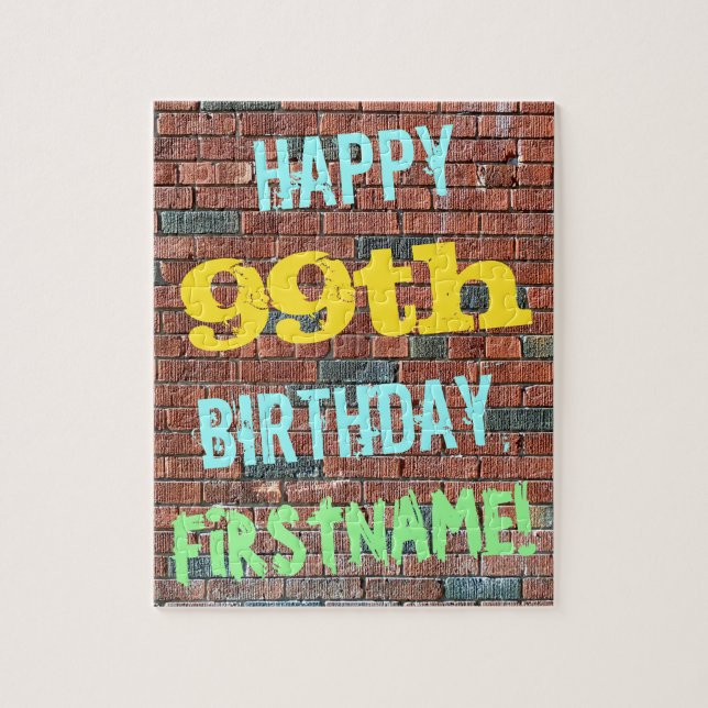 Brick Wall Graffiti Inspiriert 99. Geburtstag + Na Puzzle (Vertikal)