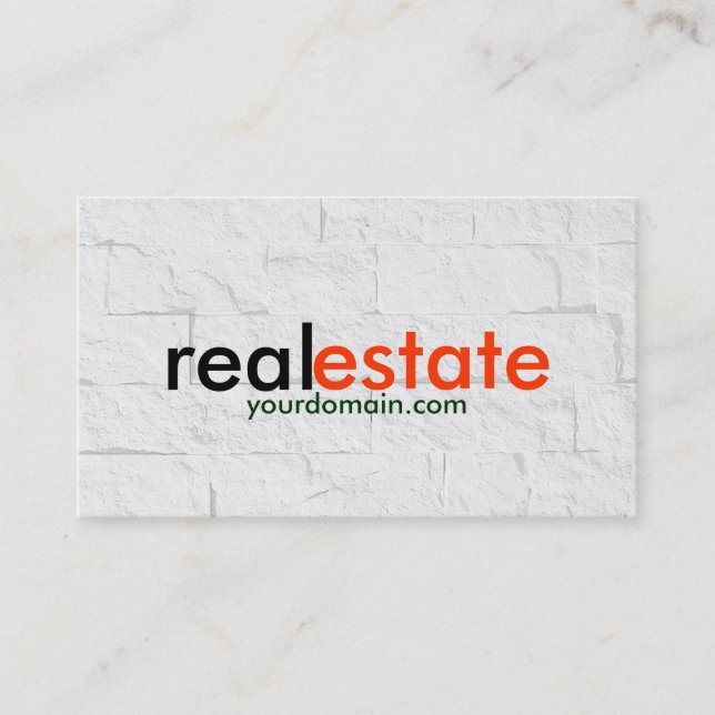 Brick Wall Gray Real Anwesen Agent Business Card Visitenkarte (Vorderseite)