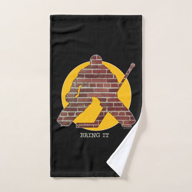 Brick Wall Hockey Goalie Badehandtuch Set (Handtuch)