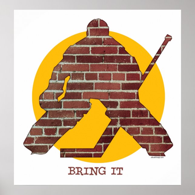 Brick Wall Hockey Goalie Poster (Vorne)