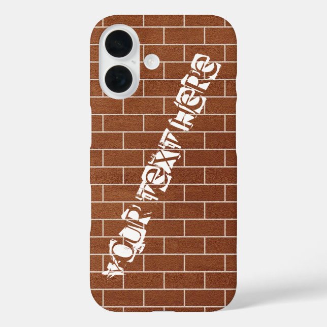 Brick Wall iPhone Case mit benutzerdefiniertem Tex (Rückseite)