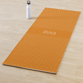 Brick Wall Orange White Minimal Muster Yogamatte