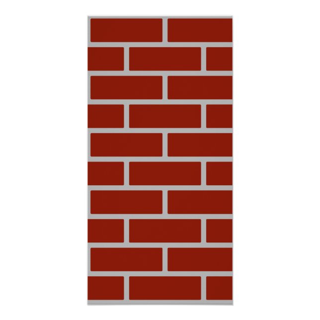 Brick Wall Poster (Brick Red & Gray) (Vorderseite)