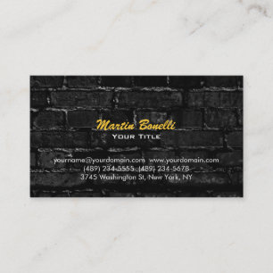 Brick Wall Script Gray Consultant Business Card Visitenkarte