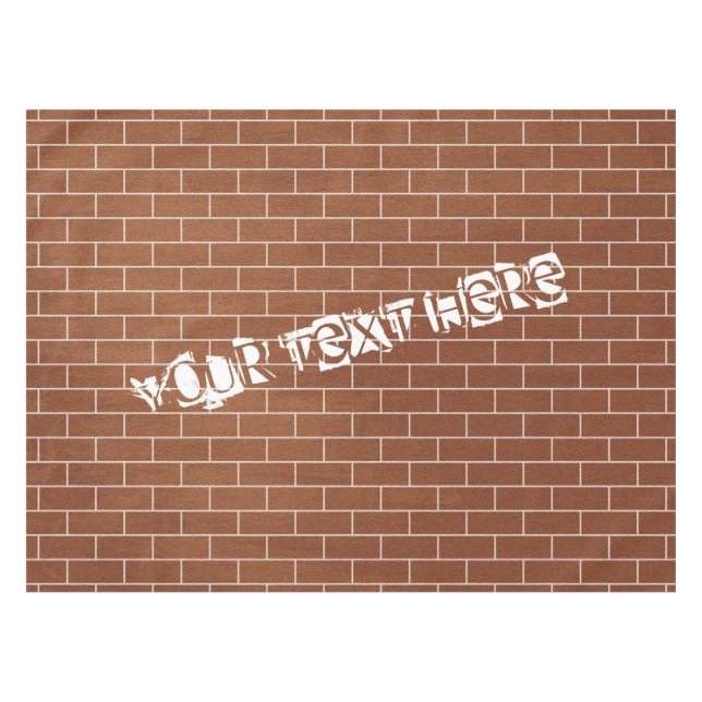 Brick Wall Tableclout mit benutzerdefiniertem Text Tischdecke (Vorderseite (Horizontal))