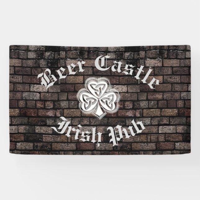Brick Wall trendy moderne grundirische Kleeblatt Banner (Horizontal)