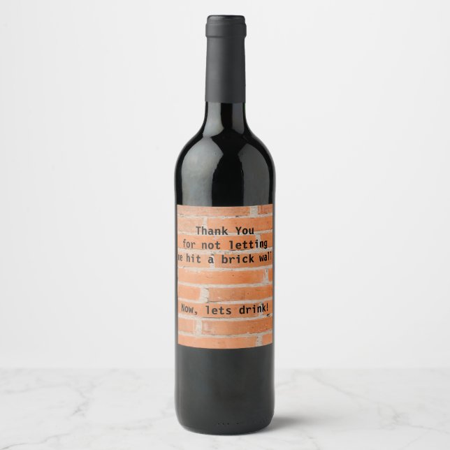 Brick Wine Label Weinetikett (Vorderseite)